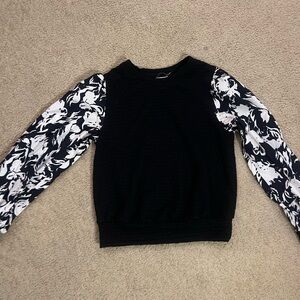 Anthropologie Porridge Black and white Textured Crewneck Top